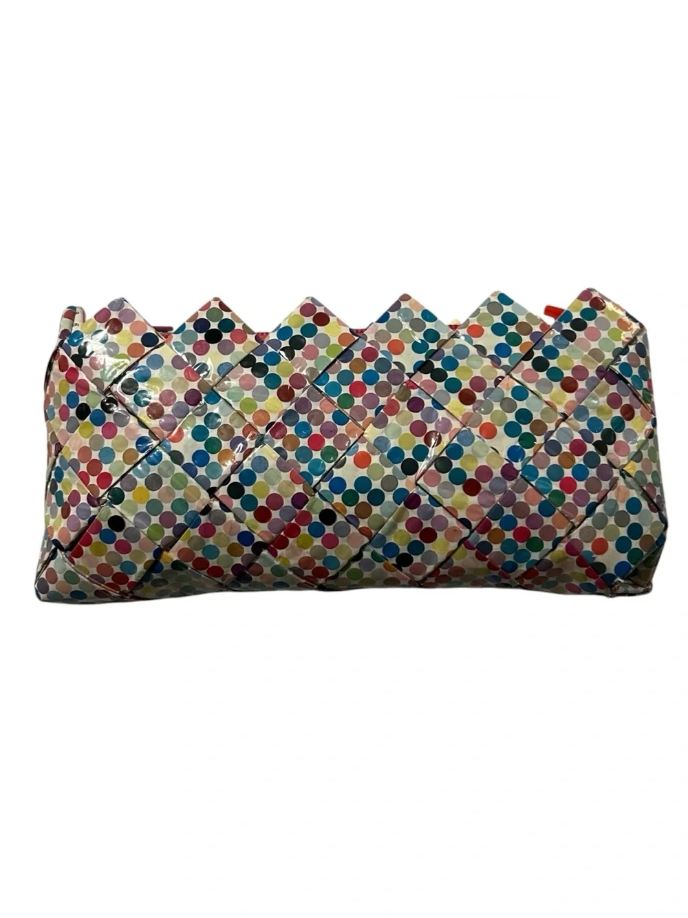 Vintage Egoist Candy Wrapper with Polka Dot Woven Clutch
